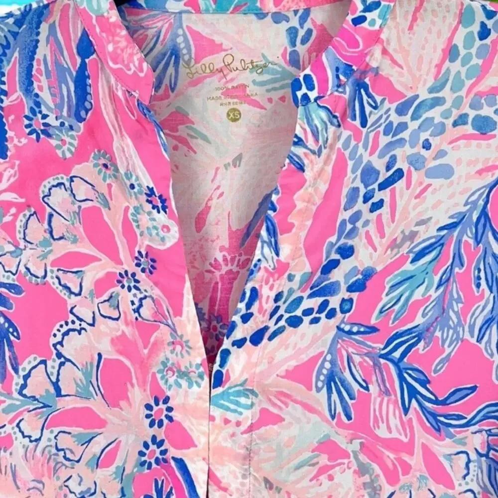 Lilly Pulitzer NWT Esme Swim Cover Tunic Light Pascha Pink Aquadesiac Large